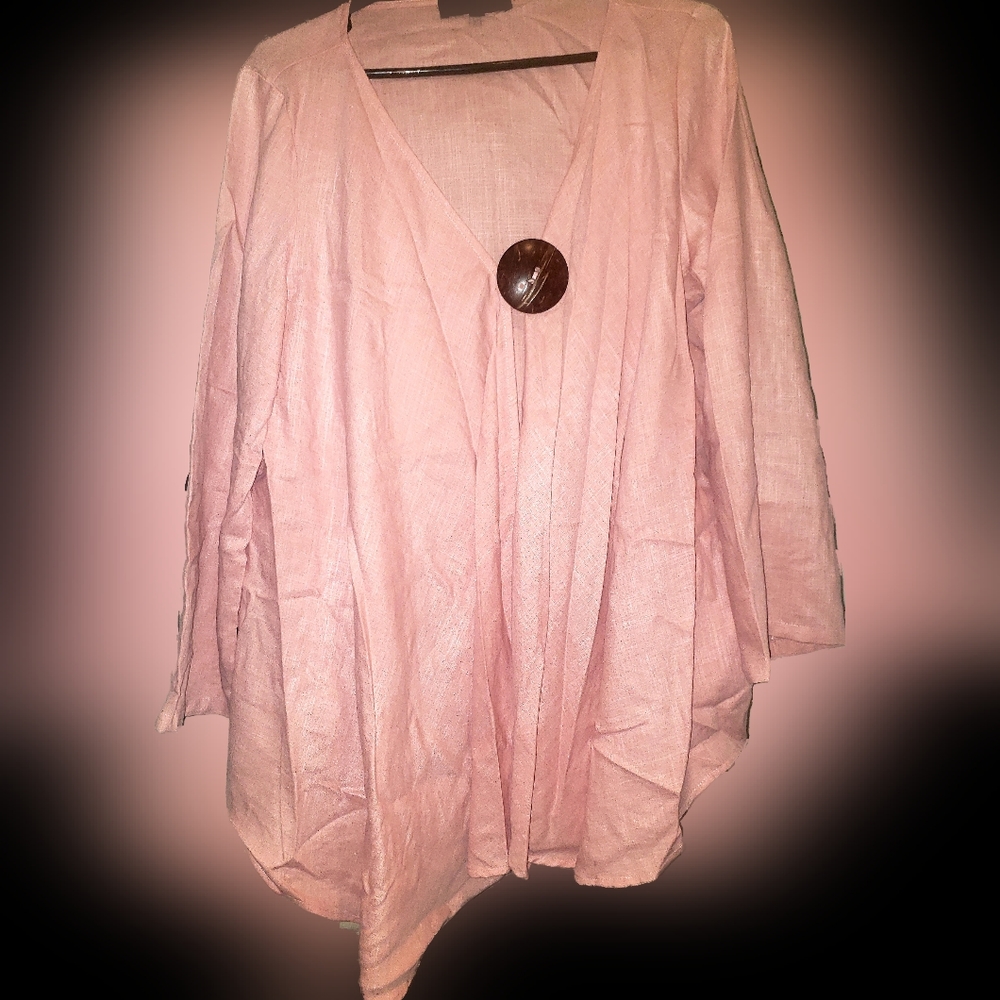 NEW! Beautiful Linen Coral Tunic From Boutique Store! Sz XL.